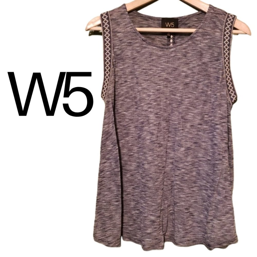 Tank top with embroidered trim